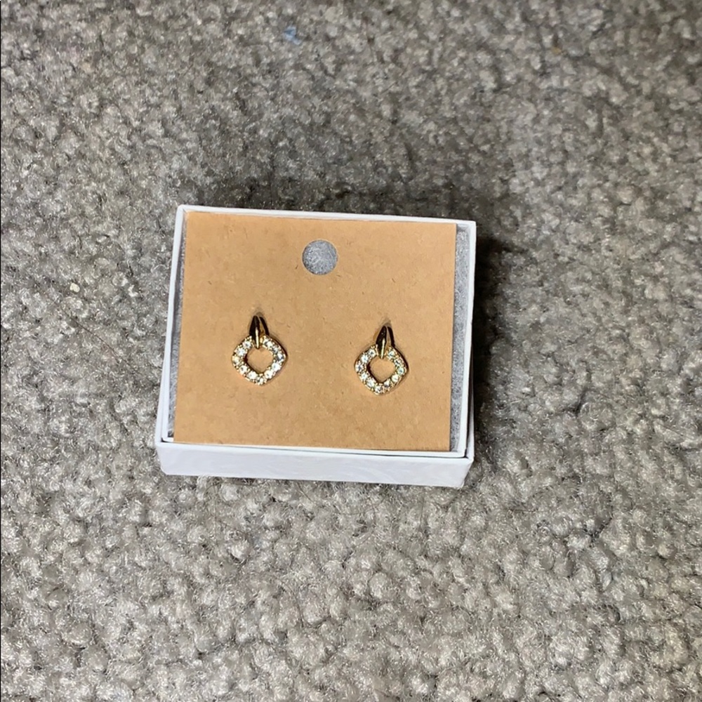 Square gem filled earrings